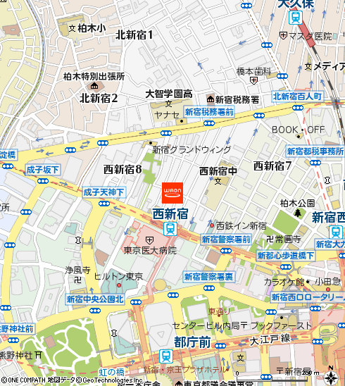 まいばすけっと西新宿8丁目店付近の地図